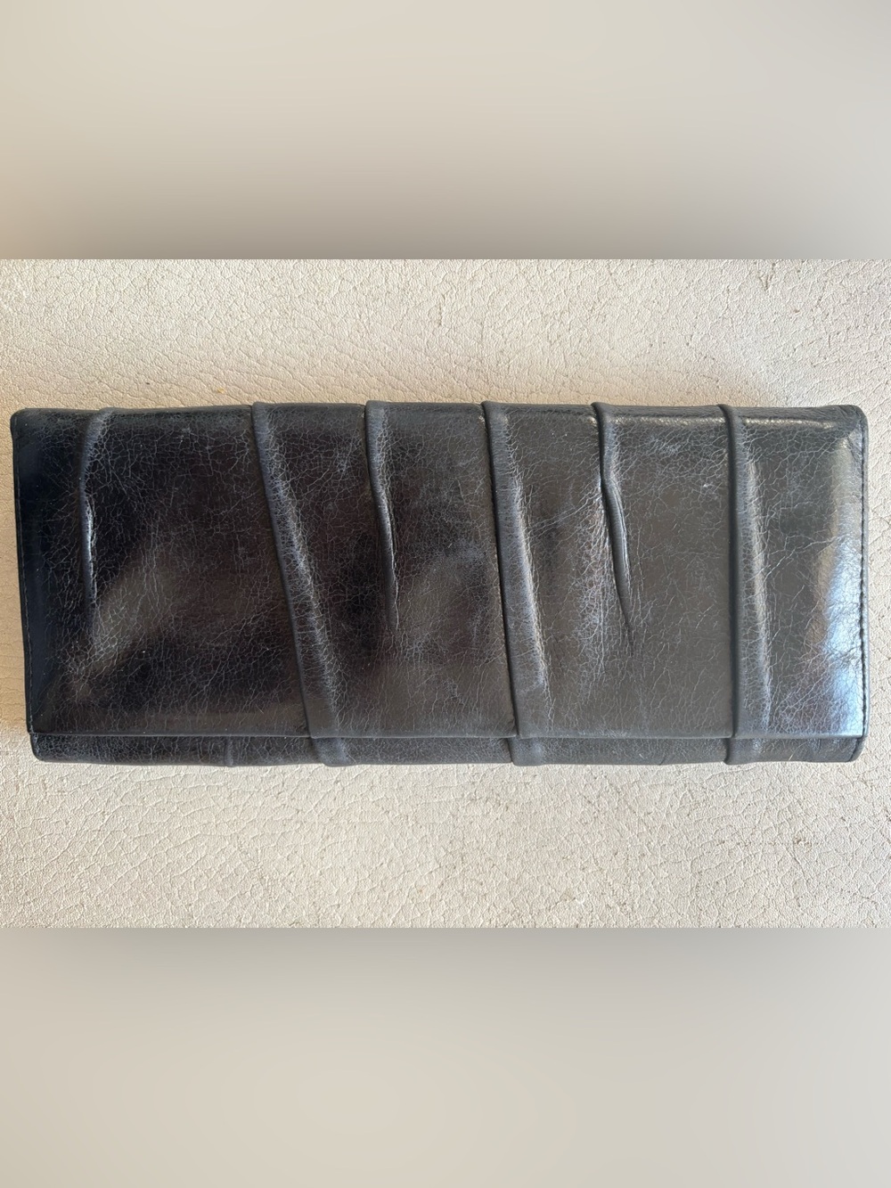 HOBO International Classic Black Leather Fold Wallet - Women Accessories